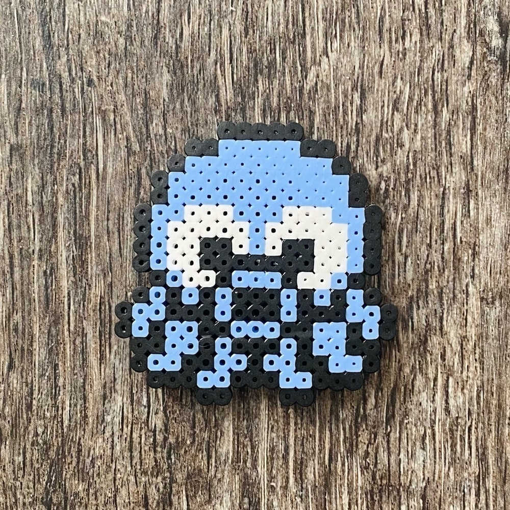 🌸Octopus magnet handmade perler beads collectible light blue